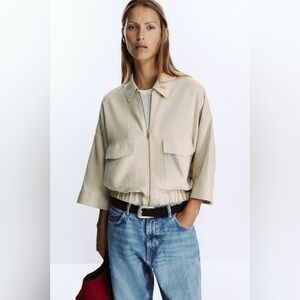 Zara Linen Blend Safari Jacket